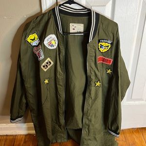 Long army green jacket